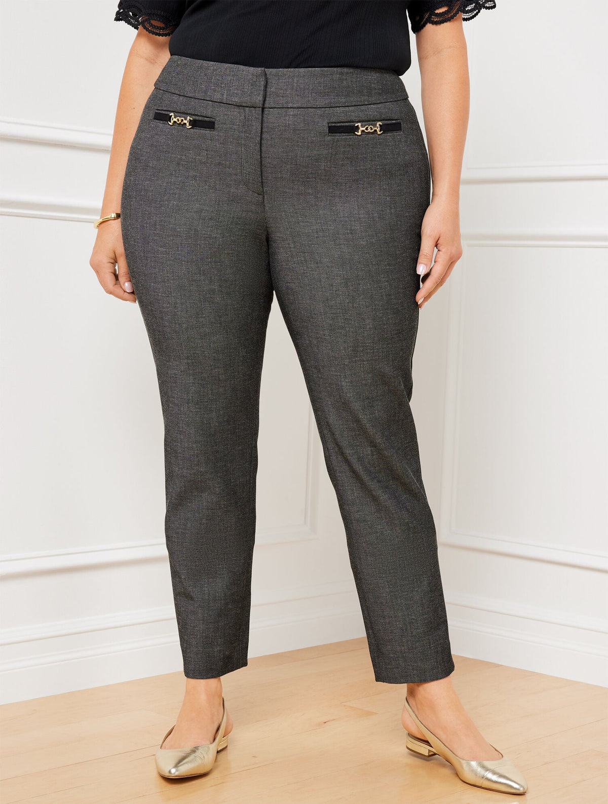 PLUS EXCLUSIVE TALBOTS CHATHAM SLIM ANKLE PANTS - SHARKSKIN | Talbots