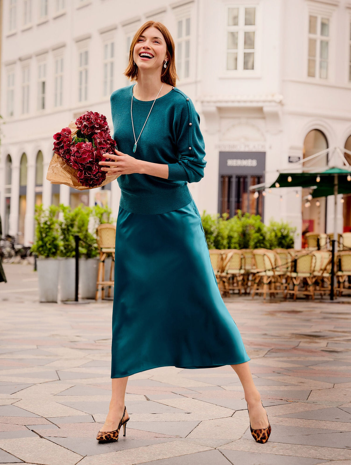 WOOL BLEND BUTTON DOLMAN SWEATER | Talbots