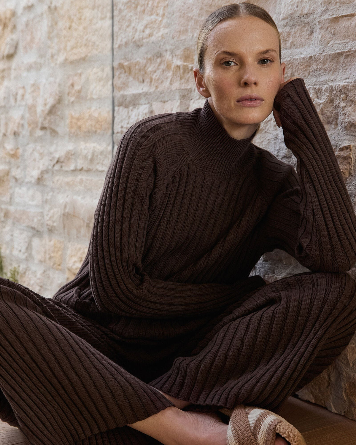 ORGANIC COTTON RIB KNIT PANTS | Talbots