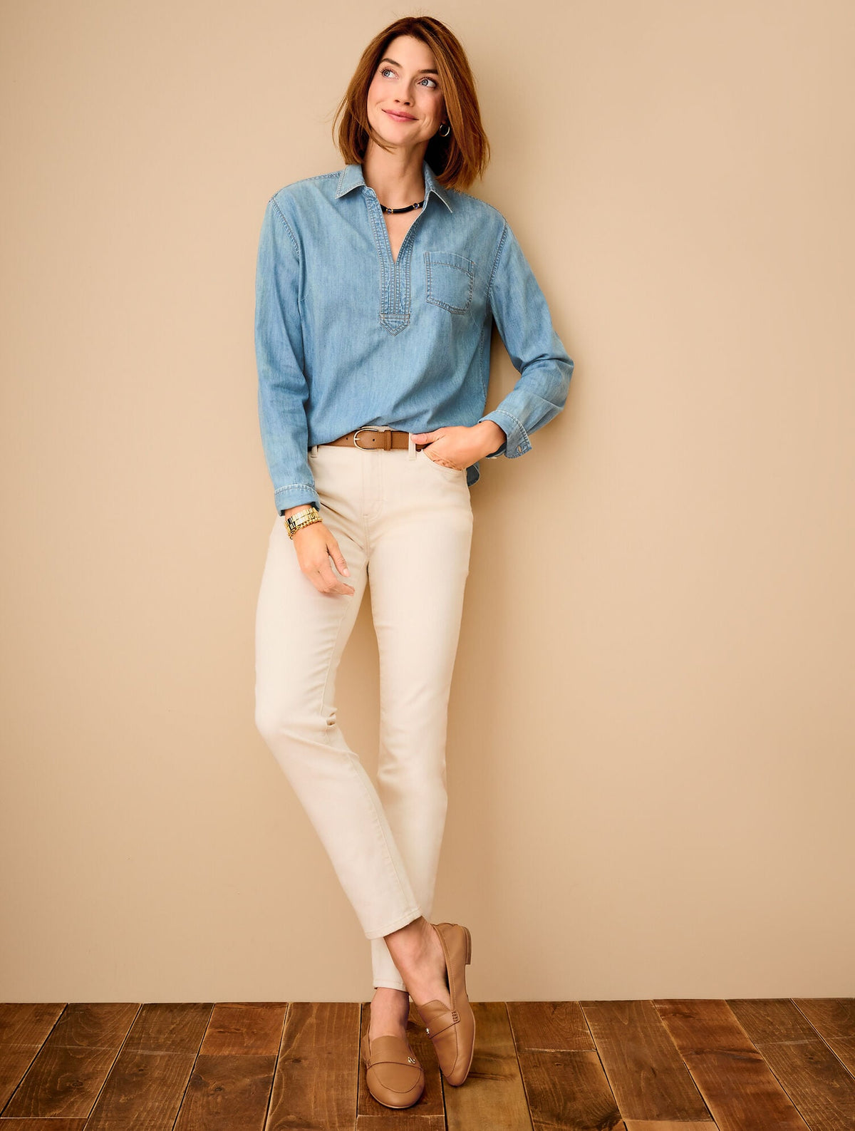 DENIM SHORT SHIRT | Talbots