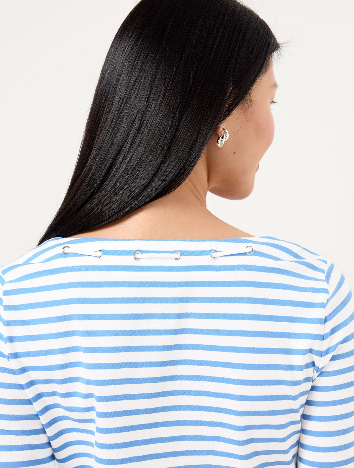 LACE UP SCOOP NECK TEE | Talbots