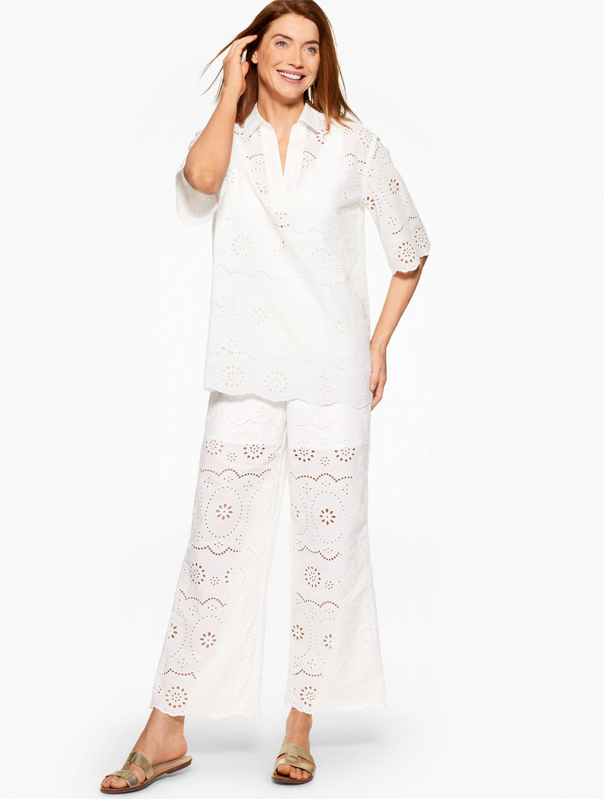 AQUA CLUB EYELET POPOVER SHIRT COVER-UP | Talbots