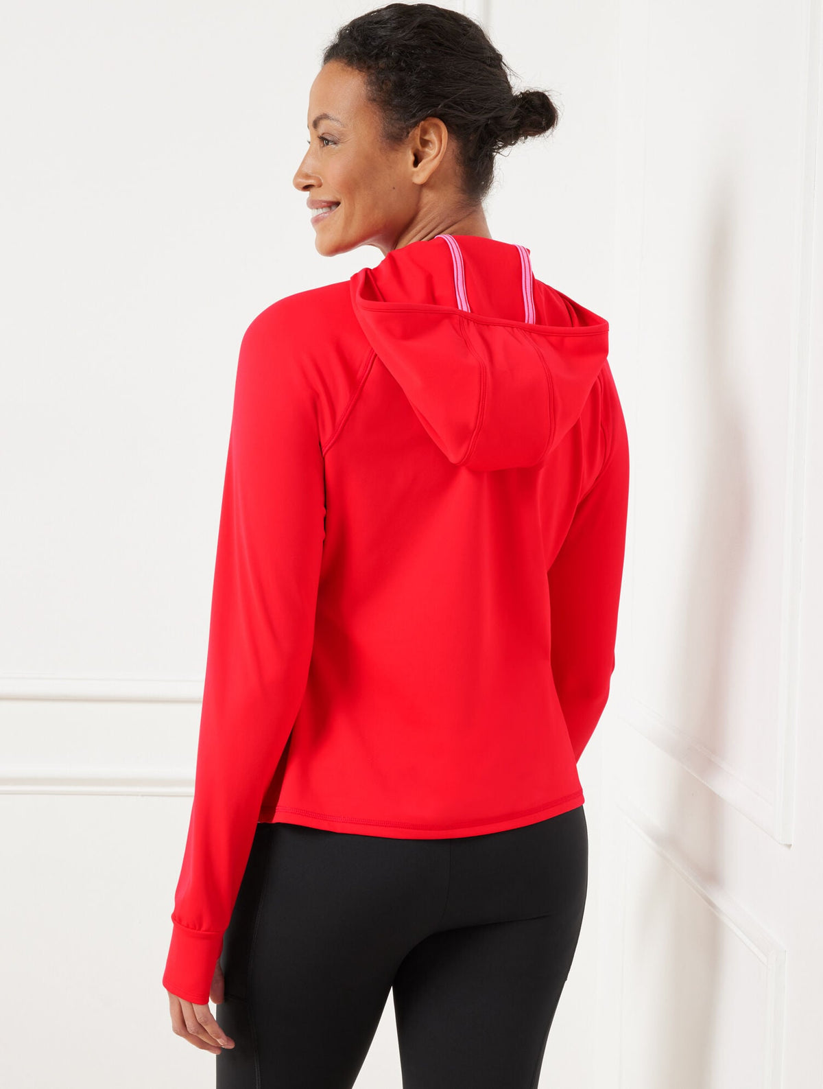 PERFORMANCE INTERLOCK HOODED PULLOVER - DIAGONAL | Talbots