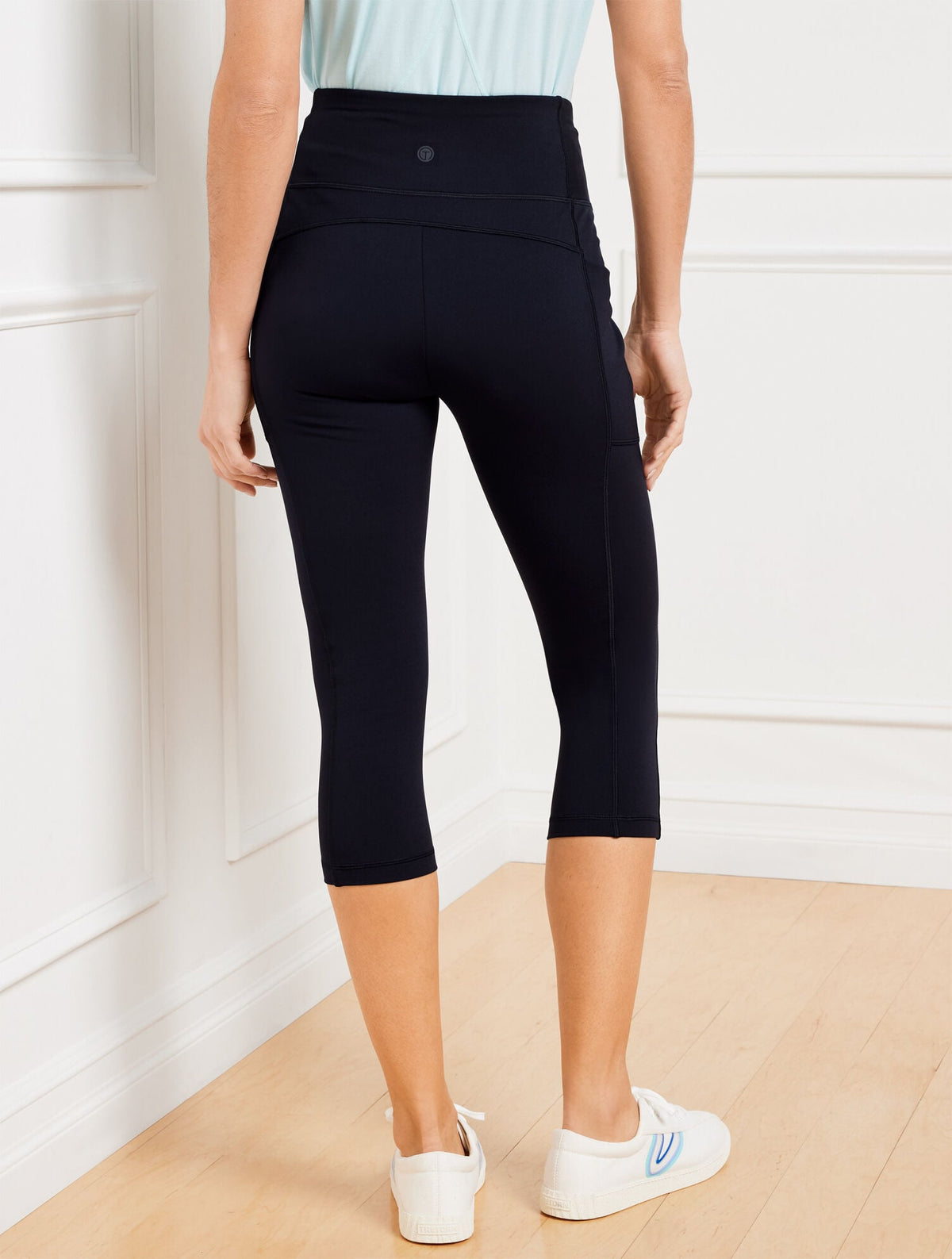 PERFORMANCE INTERLOCK HIGH WAIST CROP LEGGINGS | Talbots