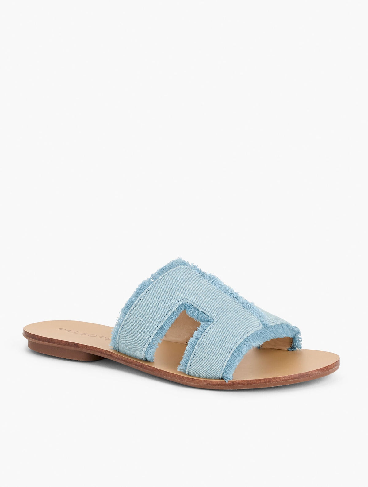 HANNAH FRAYED DENIM SLIDES | Talbots