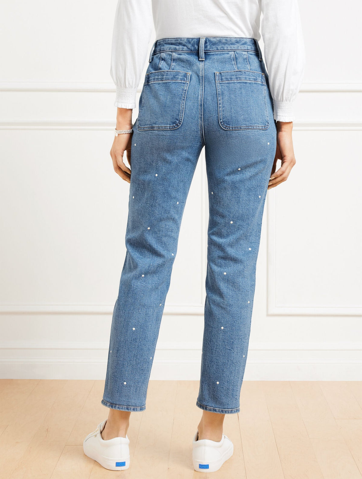 PEARL SLIM STRAIGHT ANKLE JEANS - OPAL WASH | Talbots