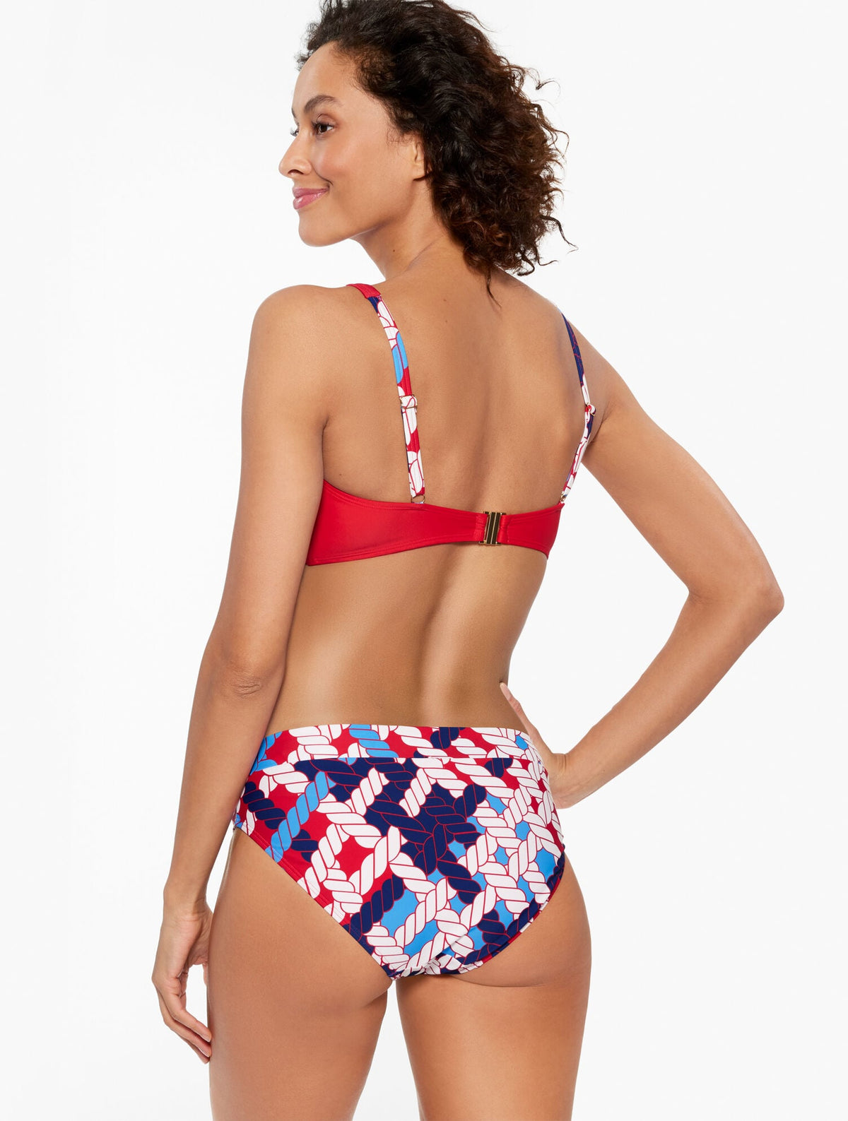 AQUA CLUB V-NECK BIKINI TOP - NAUTICAL VIBES | Talbots