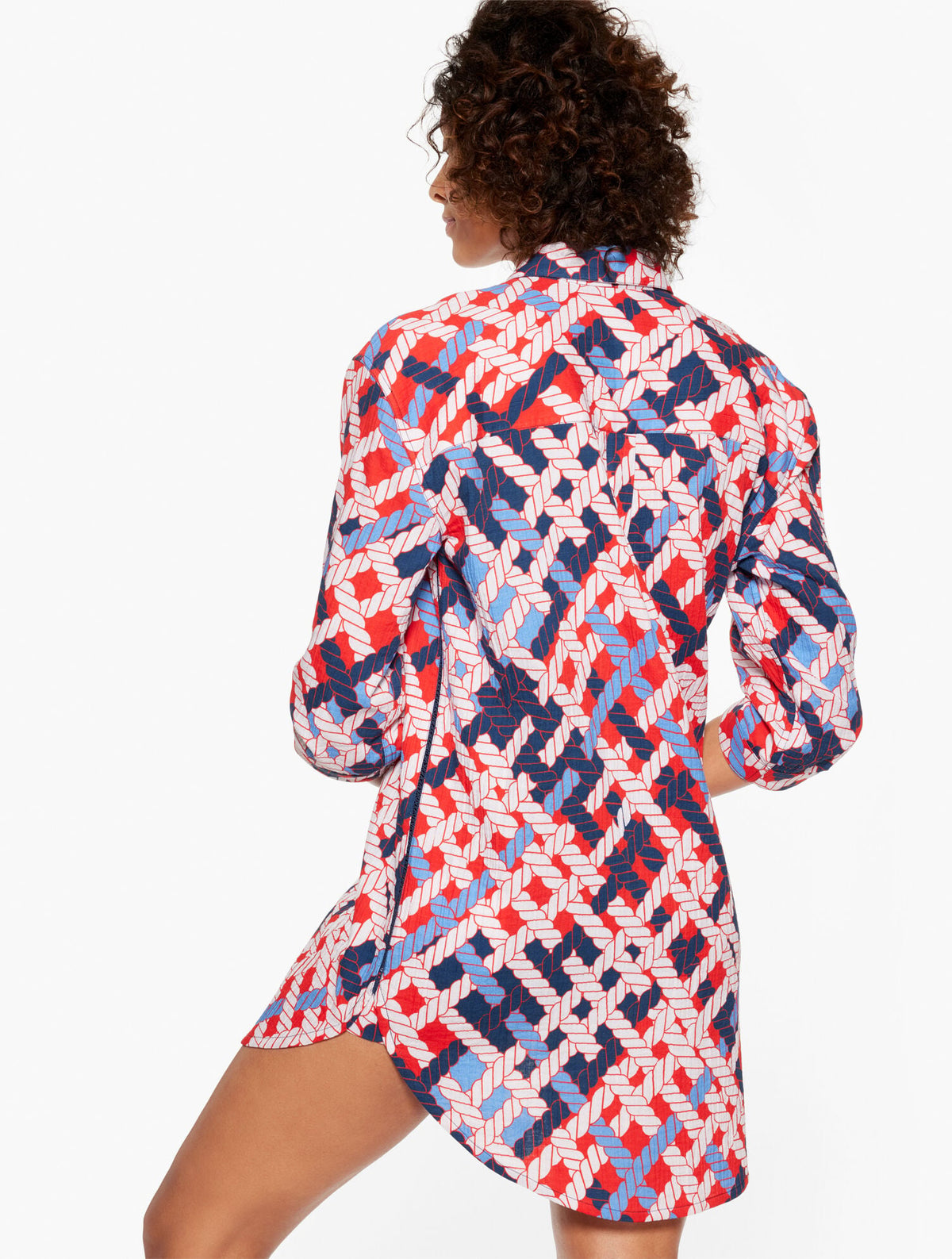 AQUA CLUB GAUZE SHIRT COVER-UP - NAUTICAL VIBES | Talbots