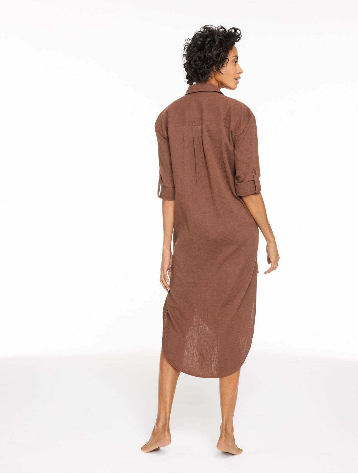 AQUA CLUB GAUZE LONG SHIRT COVER-UP | Talbots