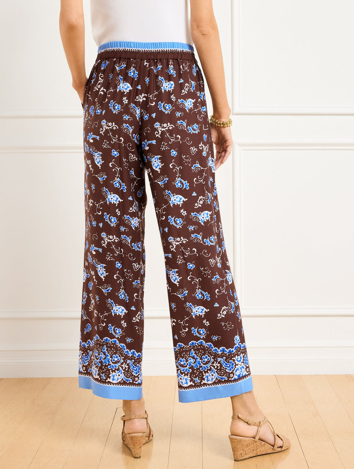 WIDE CROP PULL-ON PANTS - SPLENDID SWIRLS | Talbots