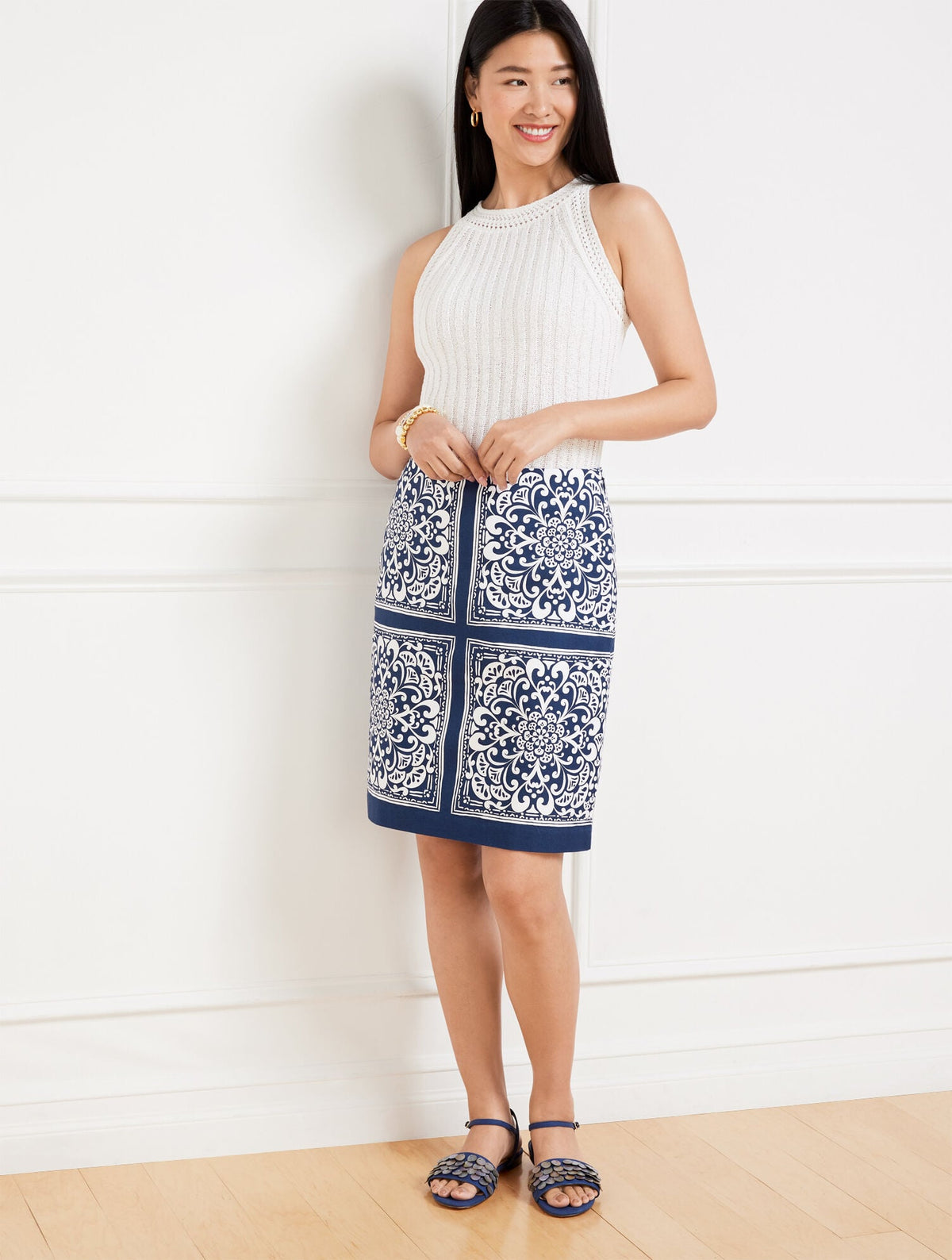 CANVAS A-LINE SKIRT - ELABORATE MEDALLION | Talbots