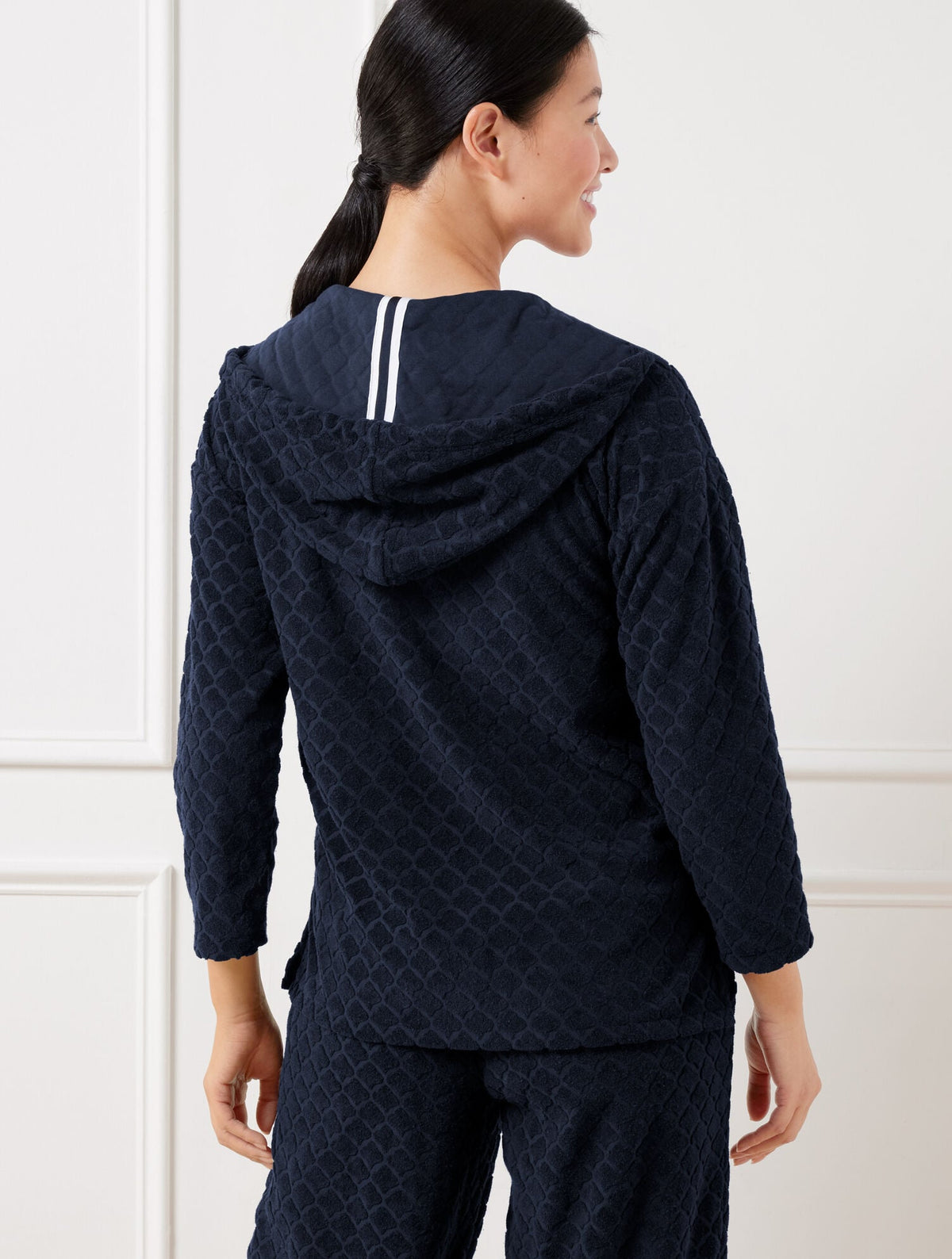 TOWEL TERRY HOODED PULLOVER - SEASHELL | Talbots