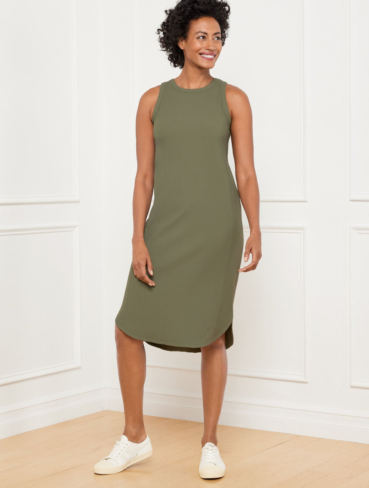 CONTOUR STRETCH RIB TANK DRESS | Talbots