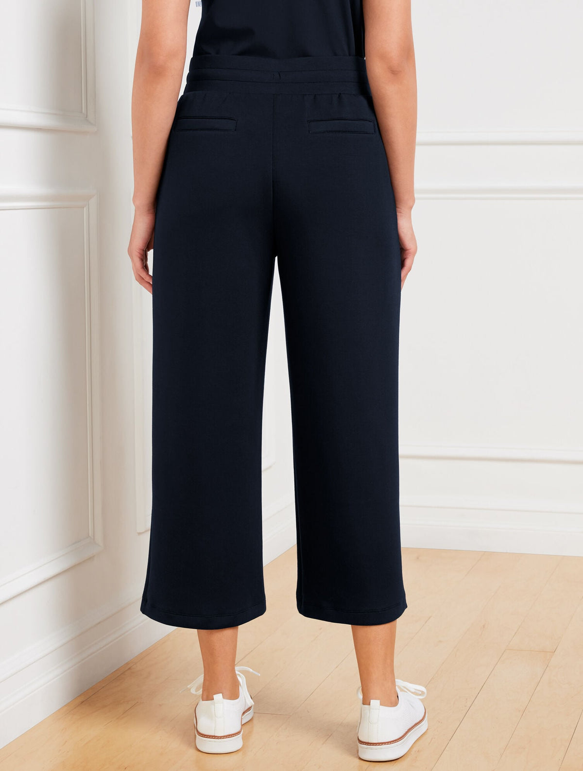 AIRKNIT STRETCH WIDE CROP PANTS | Talbots