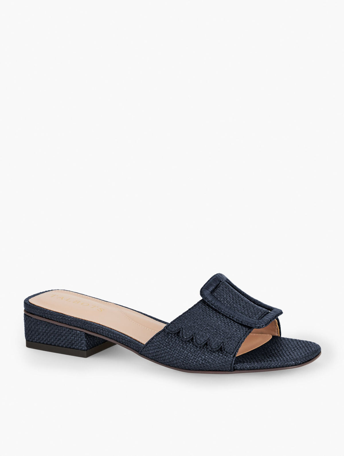 VIV BUCKLE RAFFIA SLIDES | Talbots