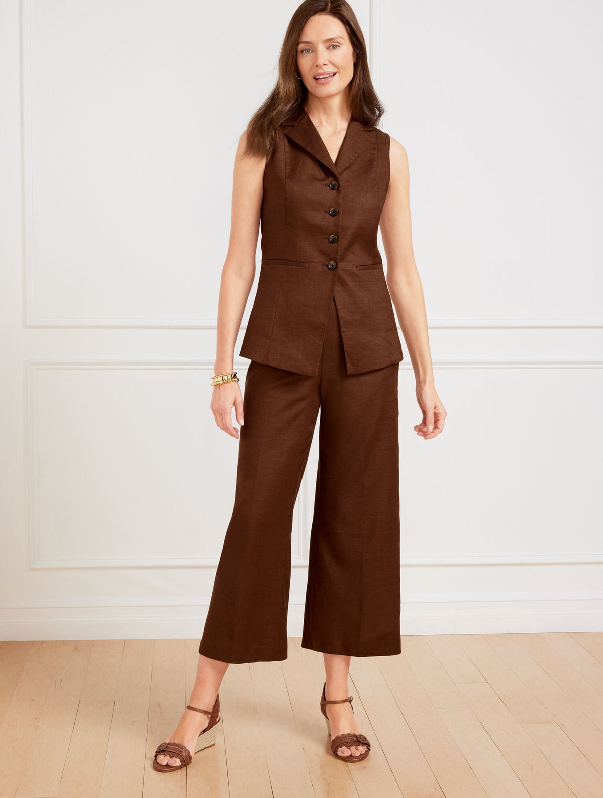 LINEN BLEND VEST | Talbots