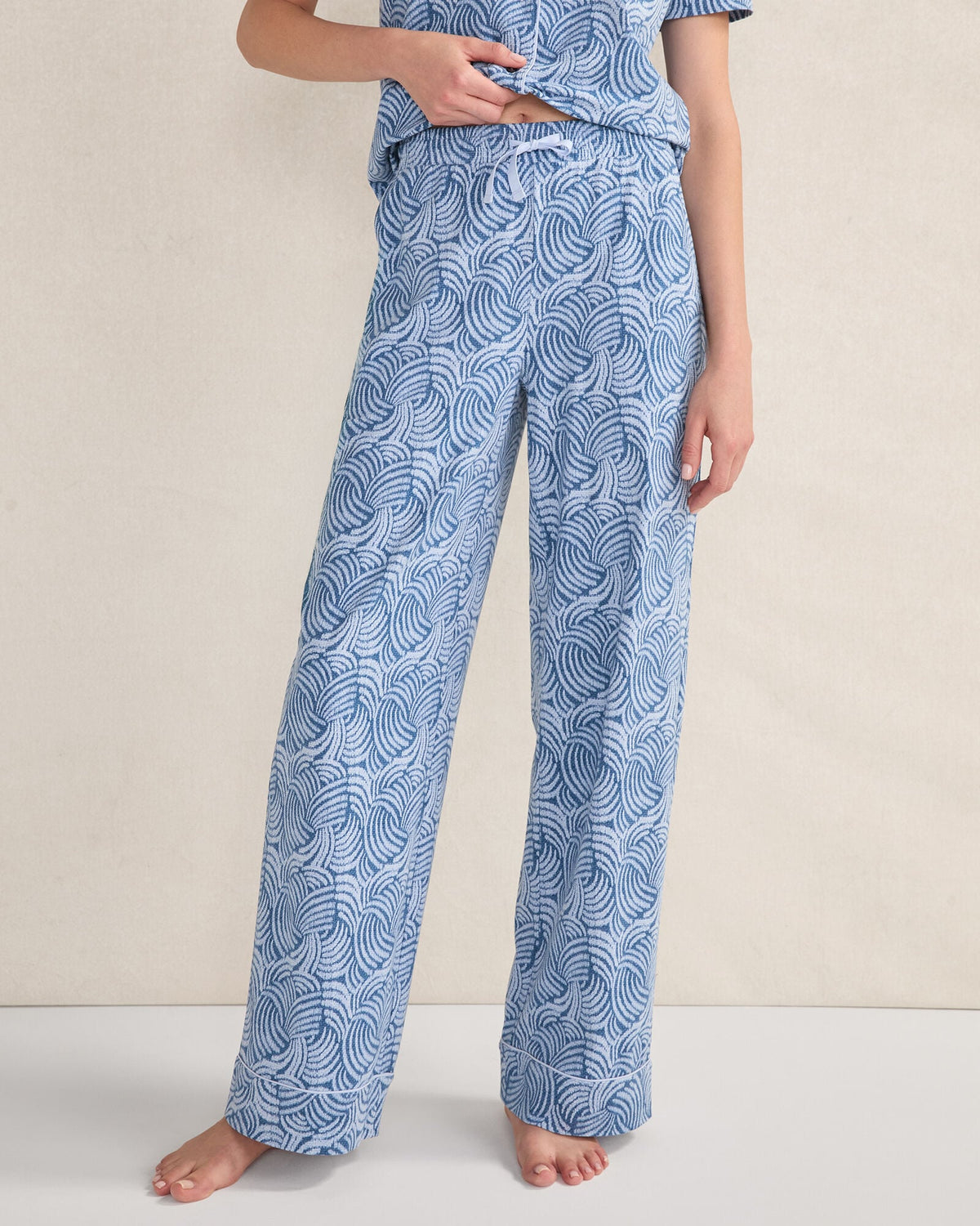 ORGANIC COTTON JERSEY ABSTRACT WAVE SLEEP SET | Talbots