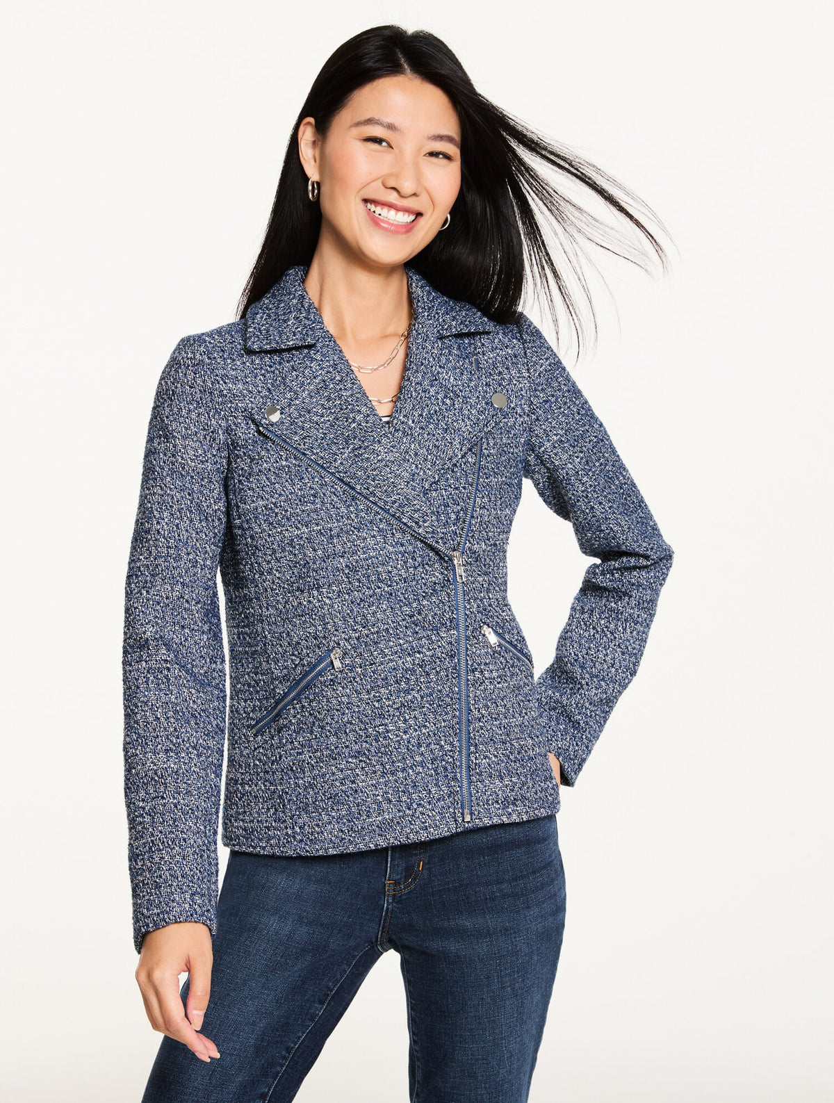 MISTY TWEED MOTO JACKET | Talbots