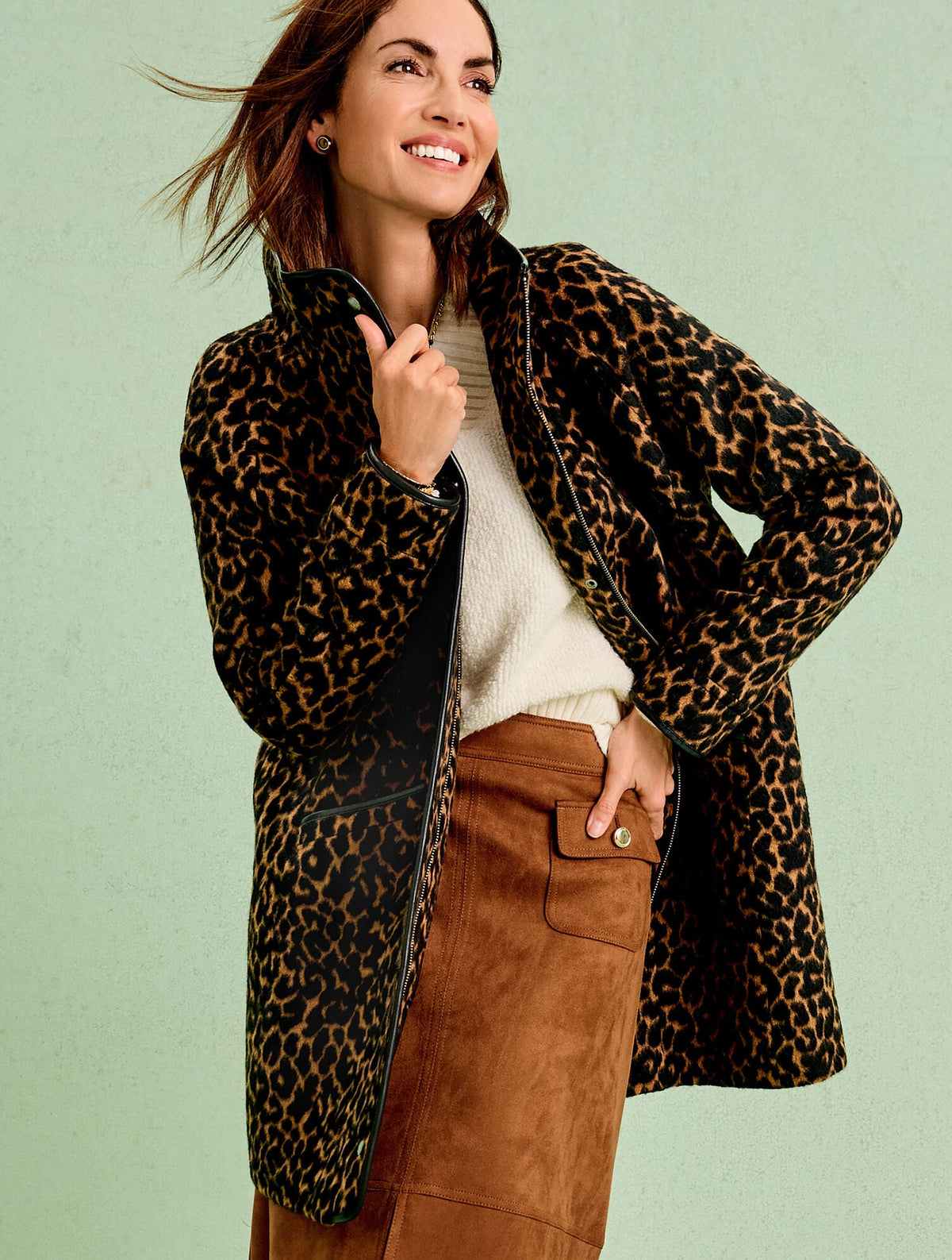 TONAL ANIMAL JACQUARD JACKET | Talbots