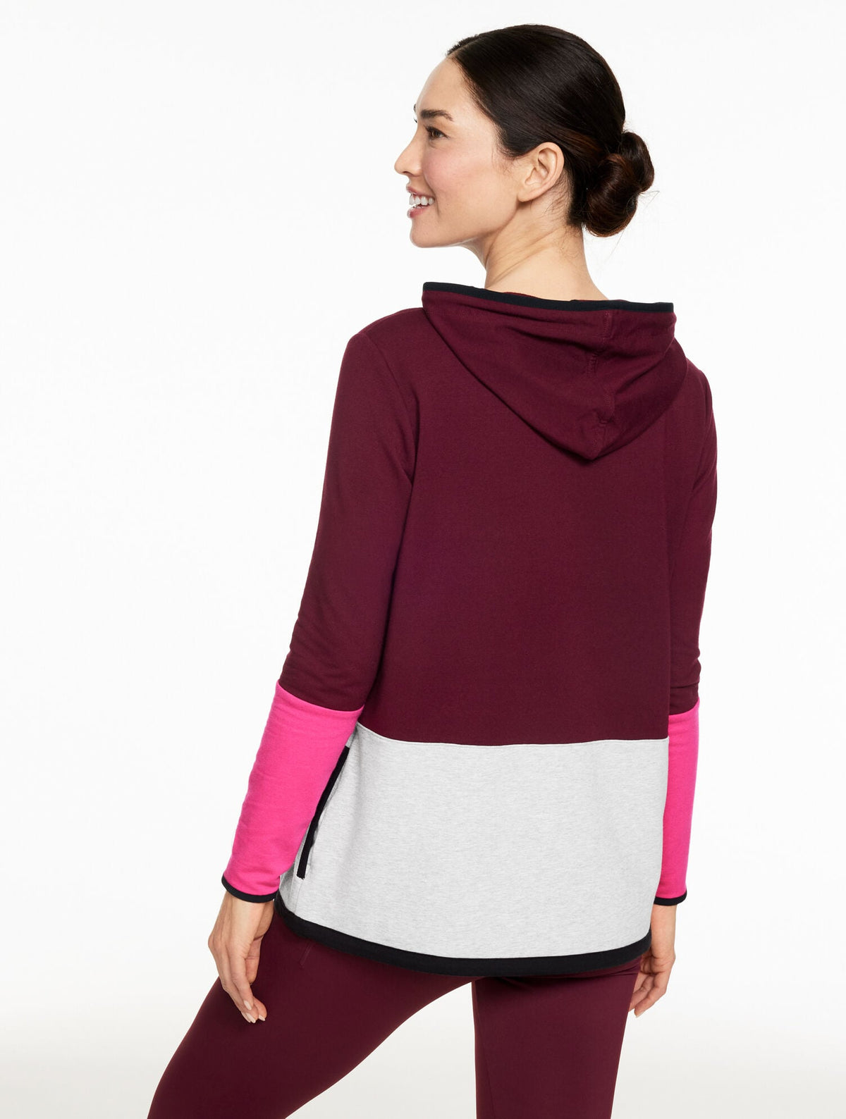COLORBLOCK BUNGEE HEM HOODIE | Talbots
