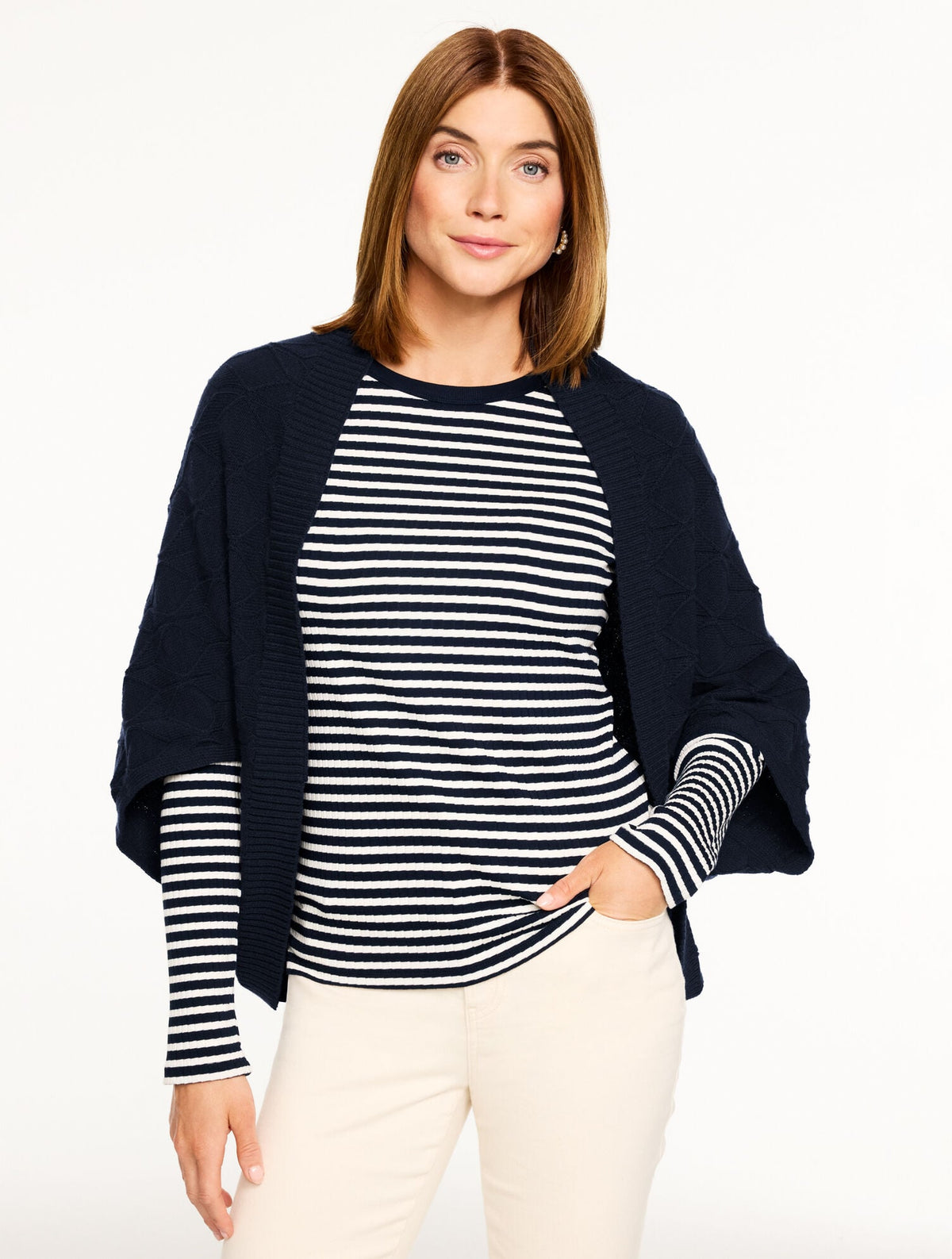 ECHO MIXED STITCH SHRUG | Talbots