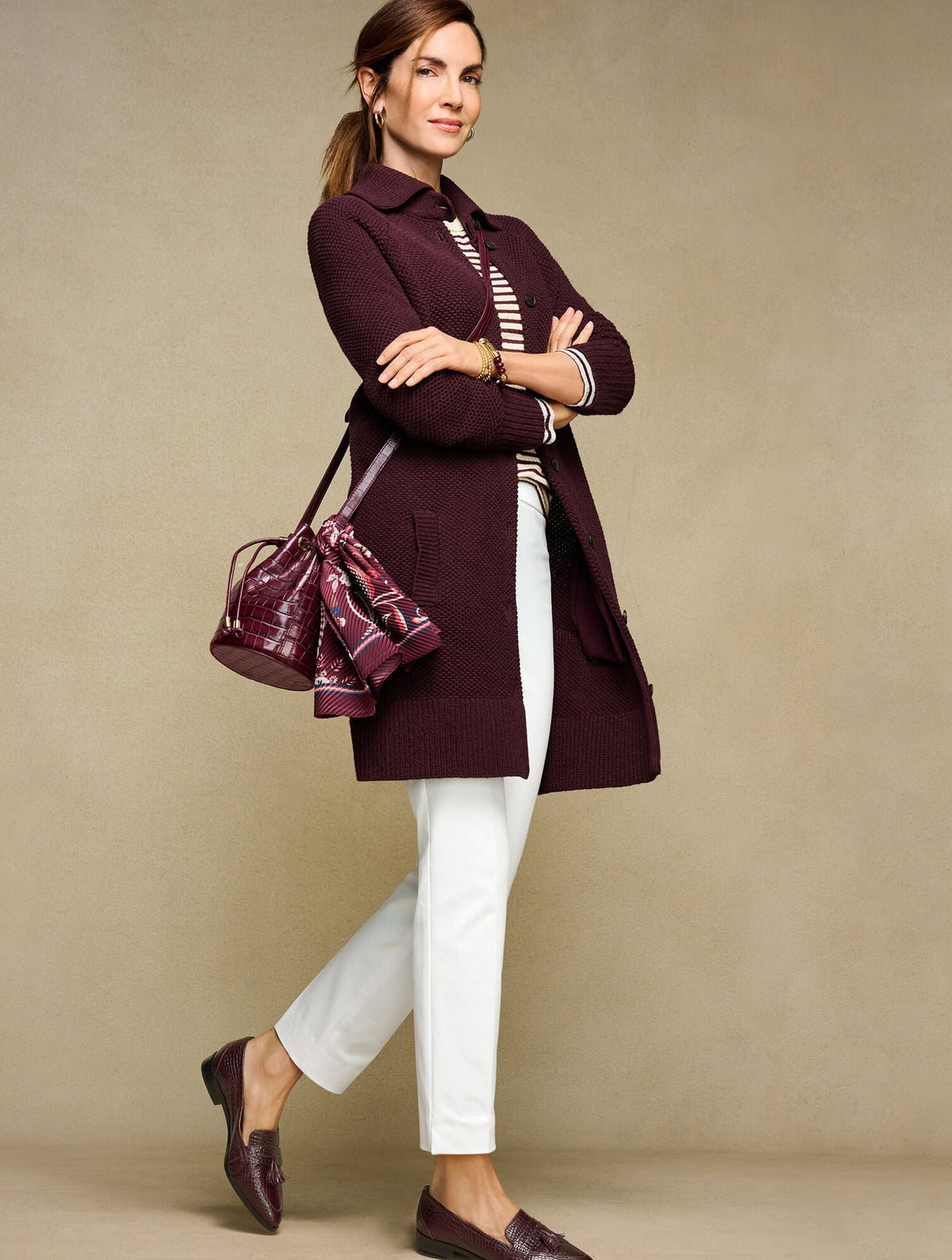 ECHO PLEATED LIVELY FLORAL OBLONG SCARF | Talbots