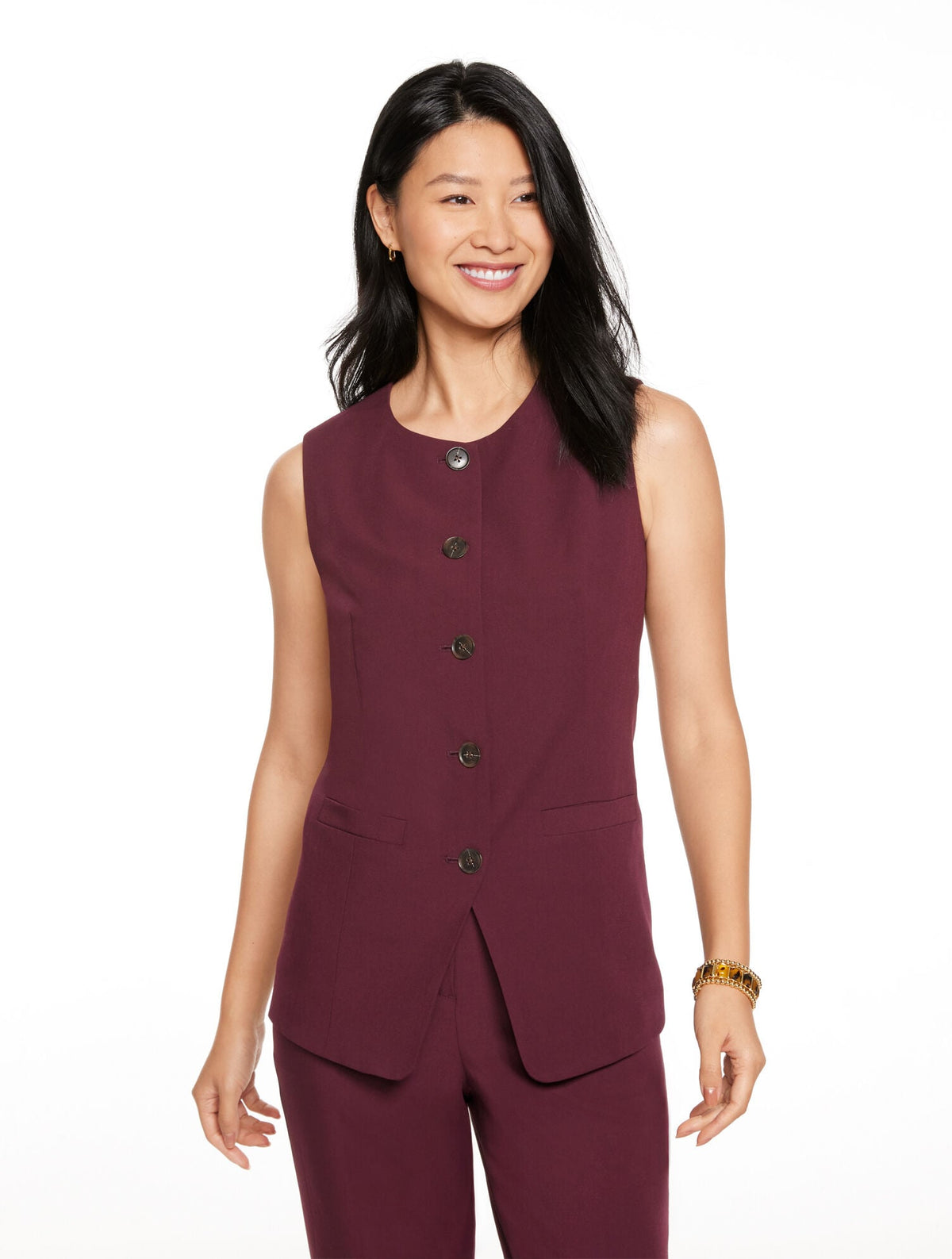 CITY TWILL VEST | Talbots