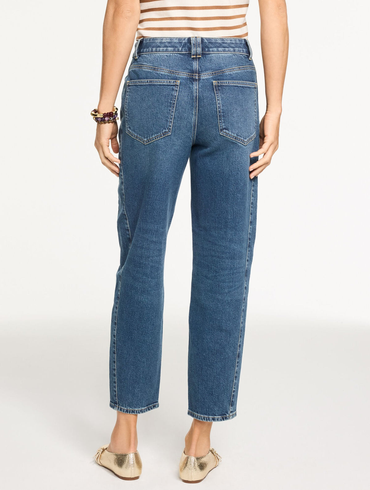 RELAXED TAPERED BARREL LEG JEANS - IRVING WASH | Talbots