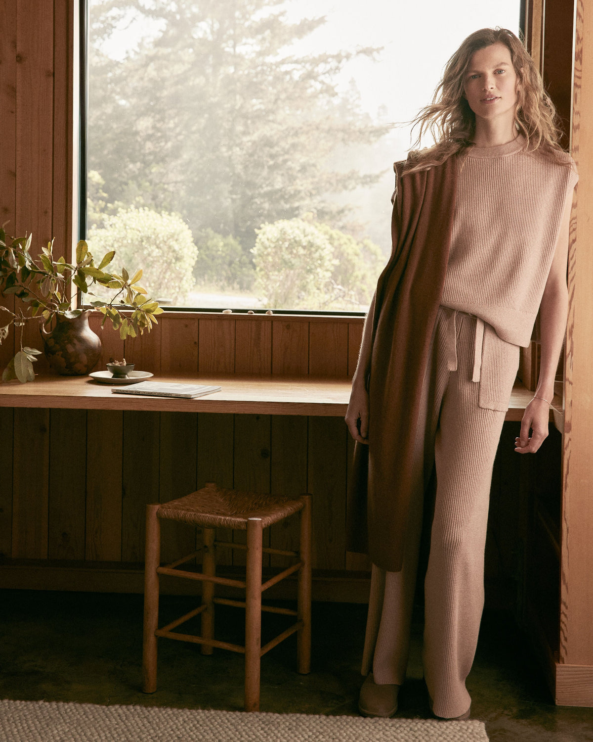 ORGANIC COTTON CASHMERE WIDE LEG PANTS | Talbots