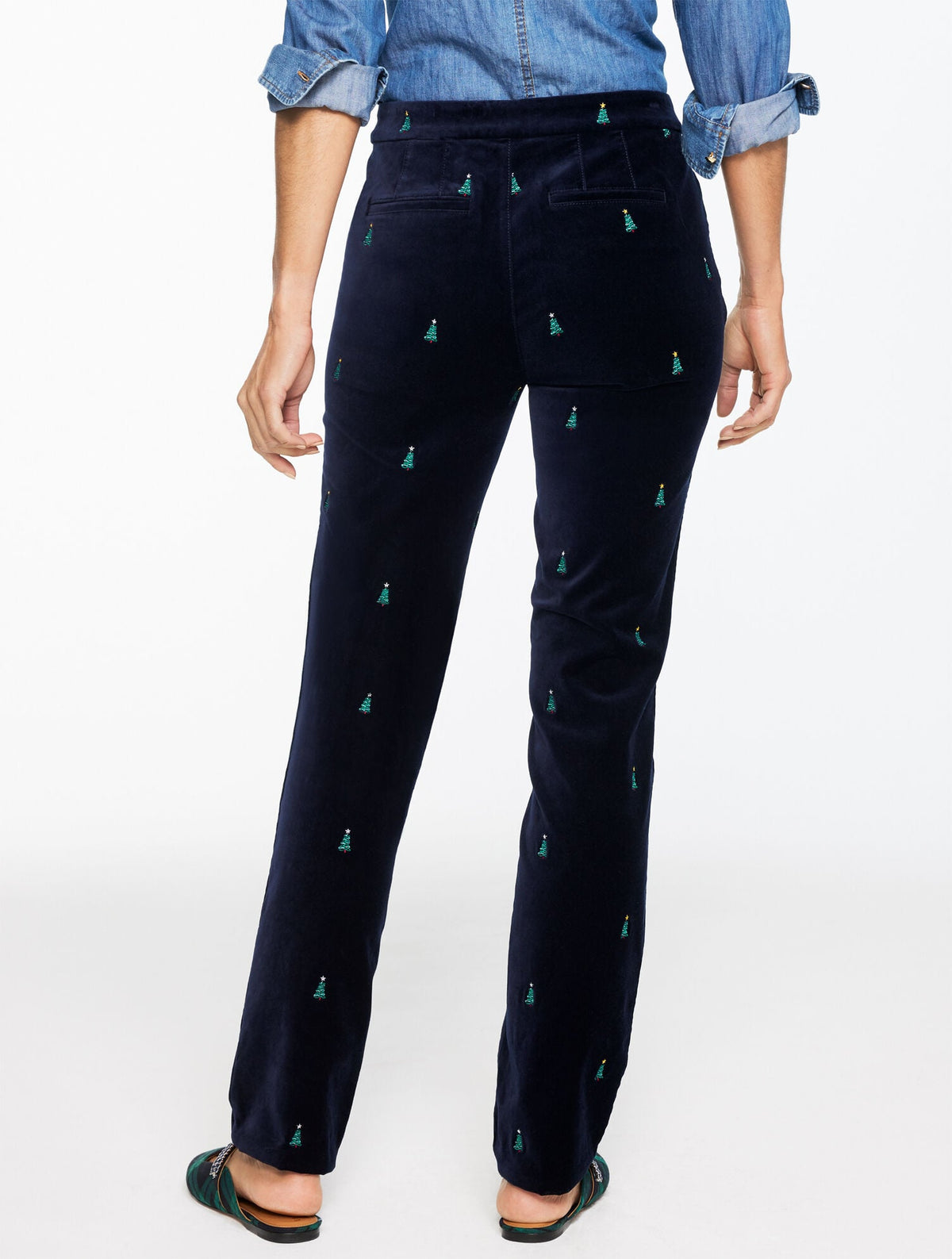 STRAIGHT LEG VELVETEEN PANTS - HOLIDAY CRITTER | Talbots