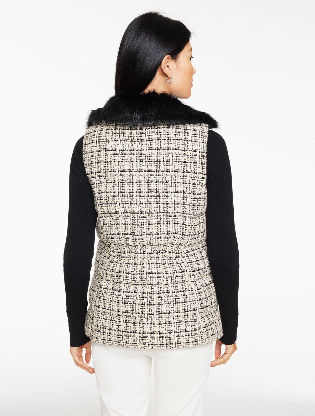 TWEED KNIT PUFFER VEST | Talbots