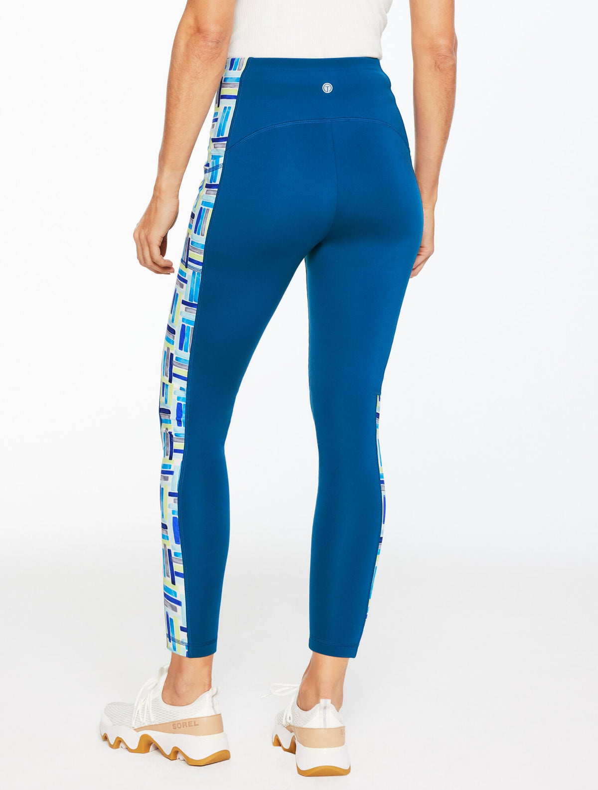SPORT FLEECEBACK LEGGINGS - WATERCOLOR GEO | Talbots