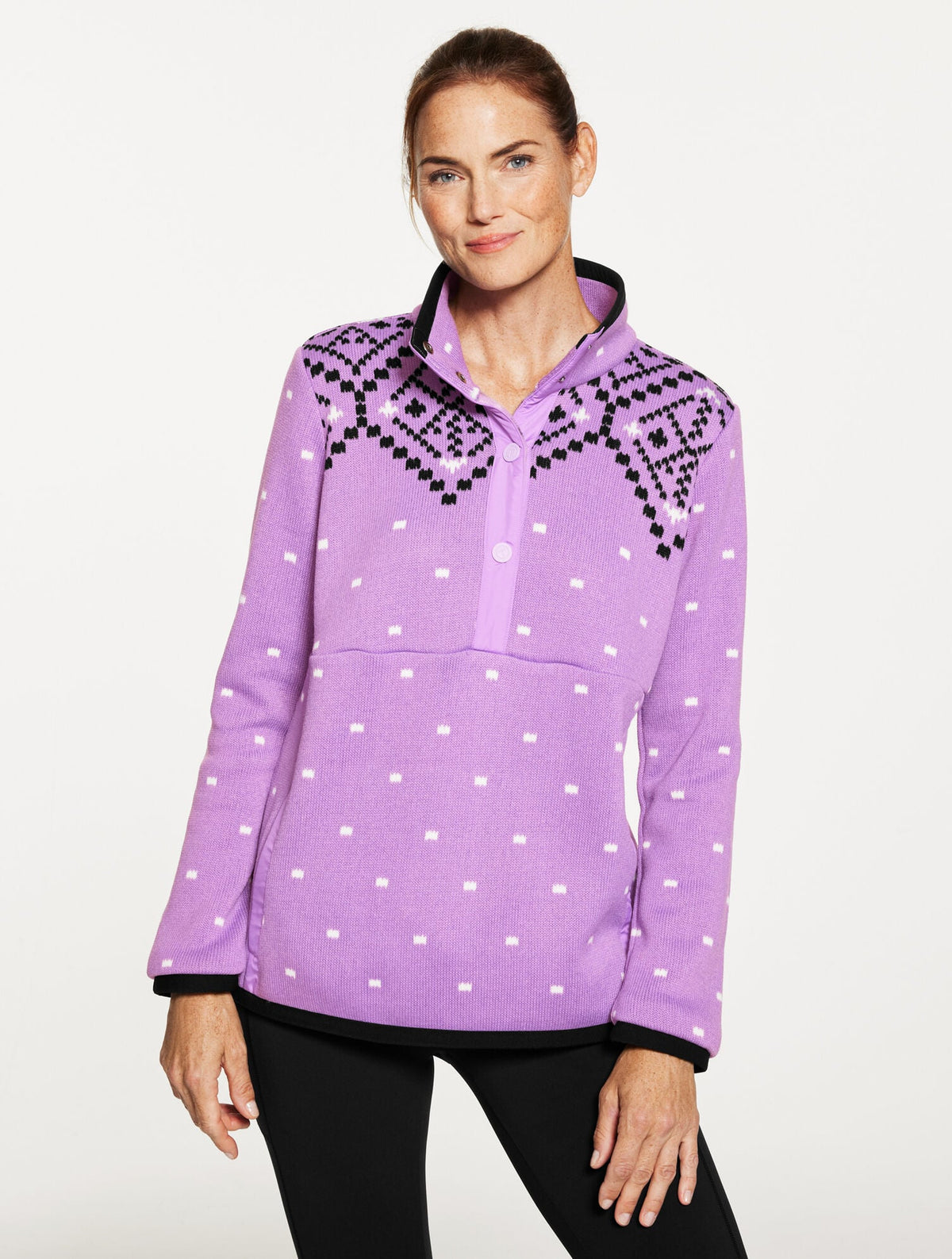 SHERPA MOCKNECK PULLOVER - DIAMOND FAIR ISLE | Talbots