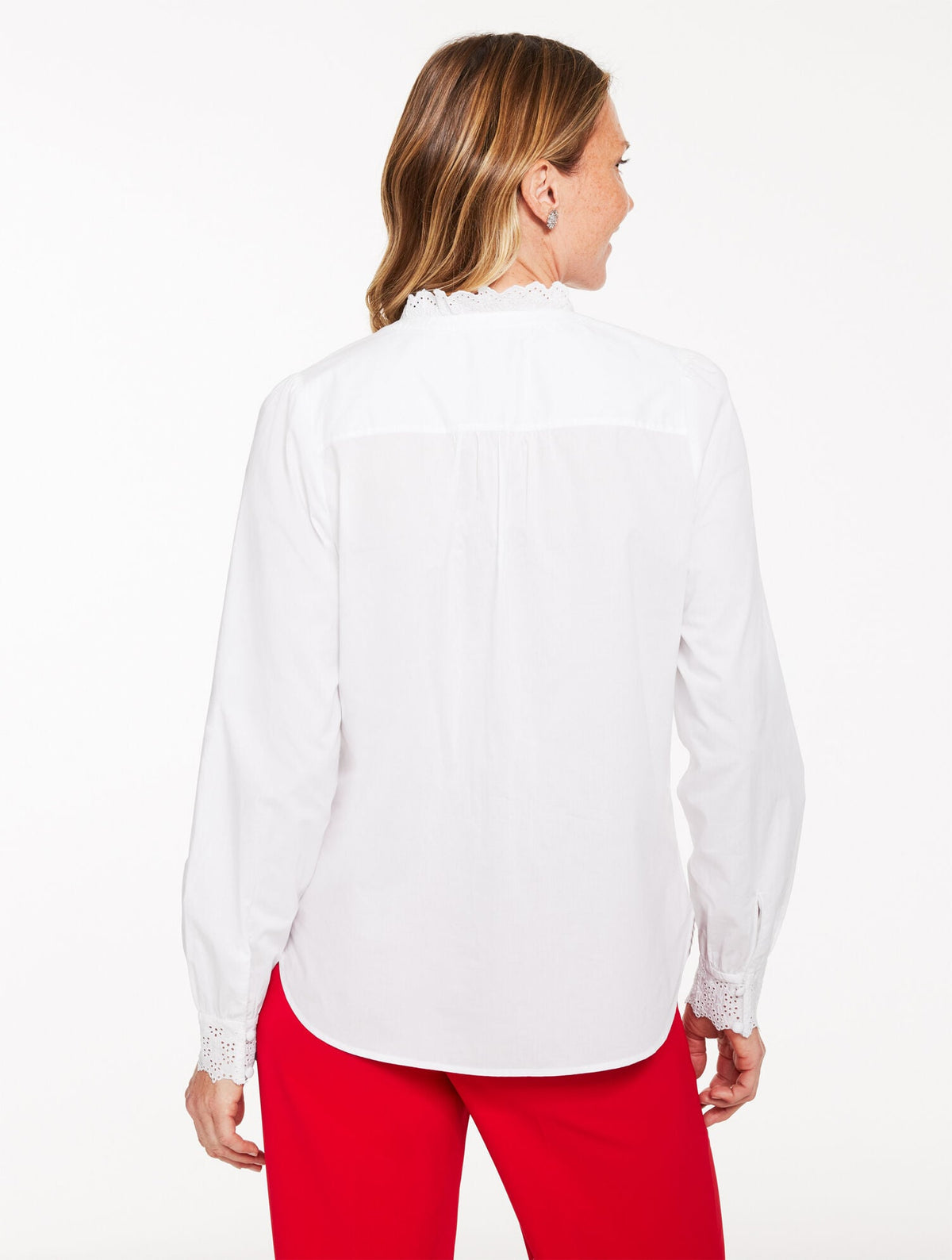 EMBELLISHED EYELET POPLIN TOP | Talbots