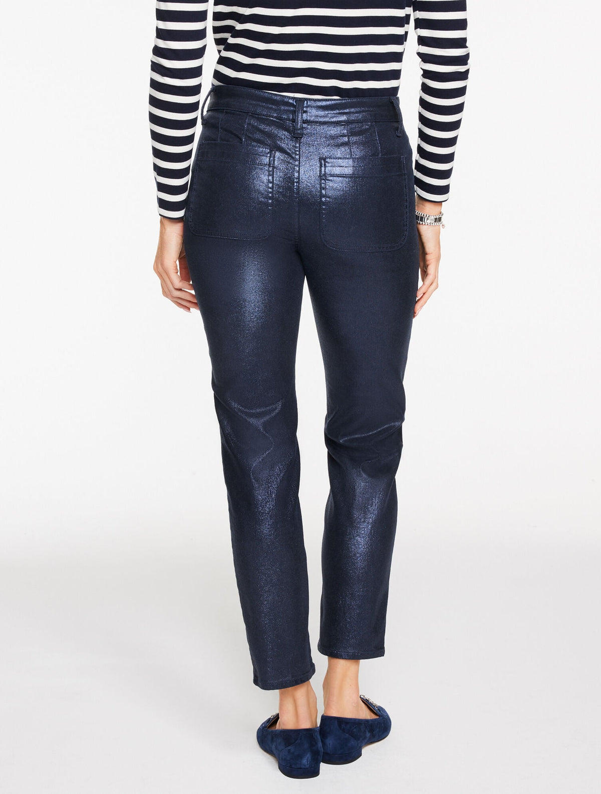 SLIM STRAIGHT ANKLE JEANS - INDIGO FOIL | Talbots