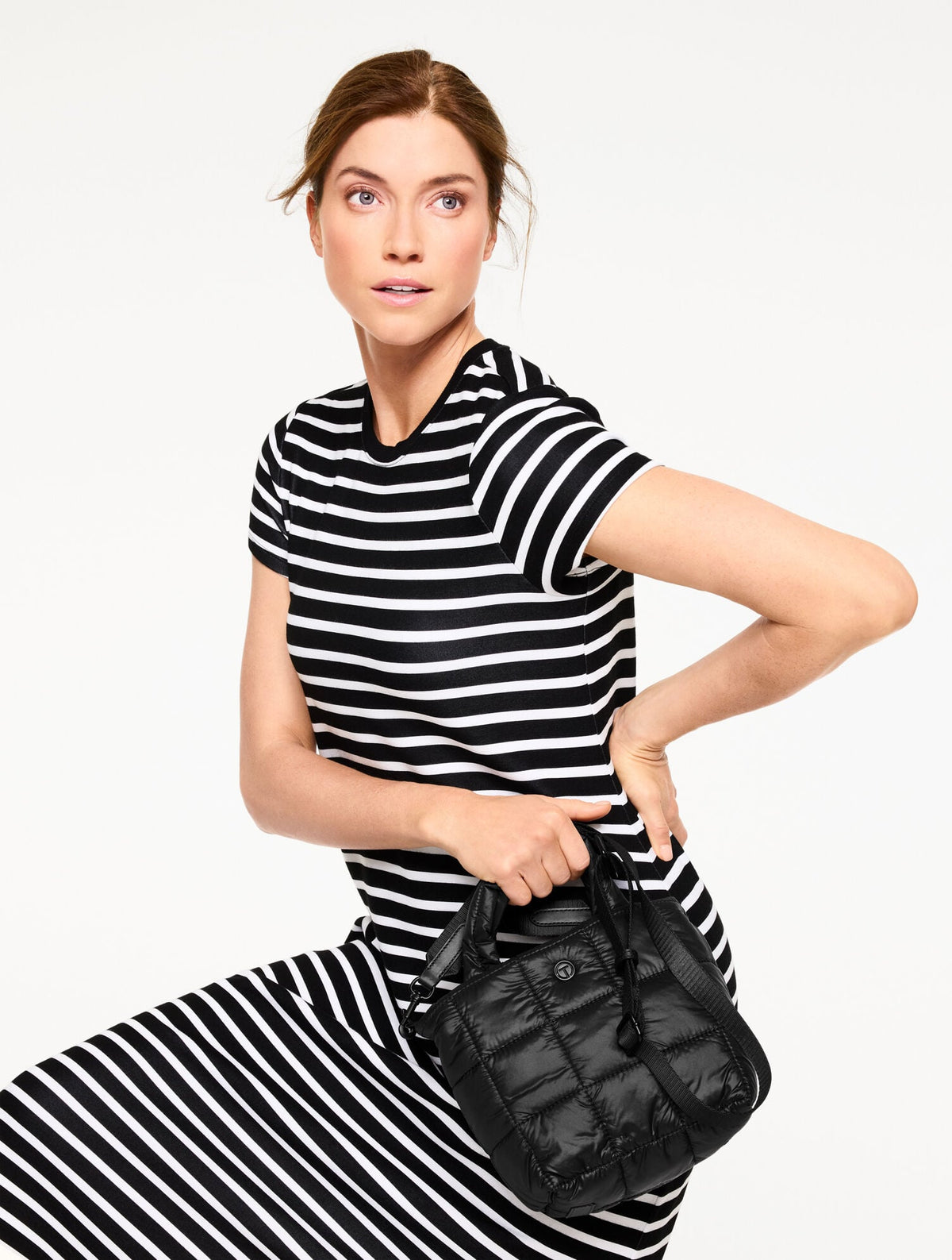 T BY TALBOTS QUILTED NYLON MINI TOTE | Talbots