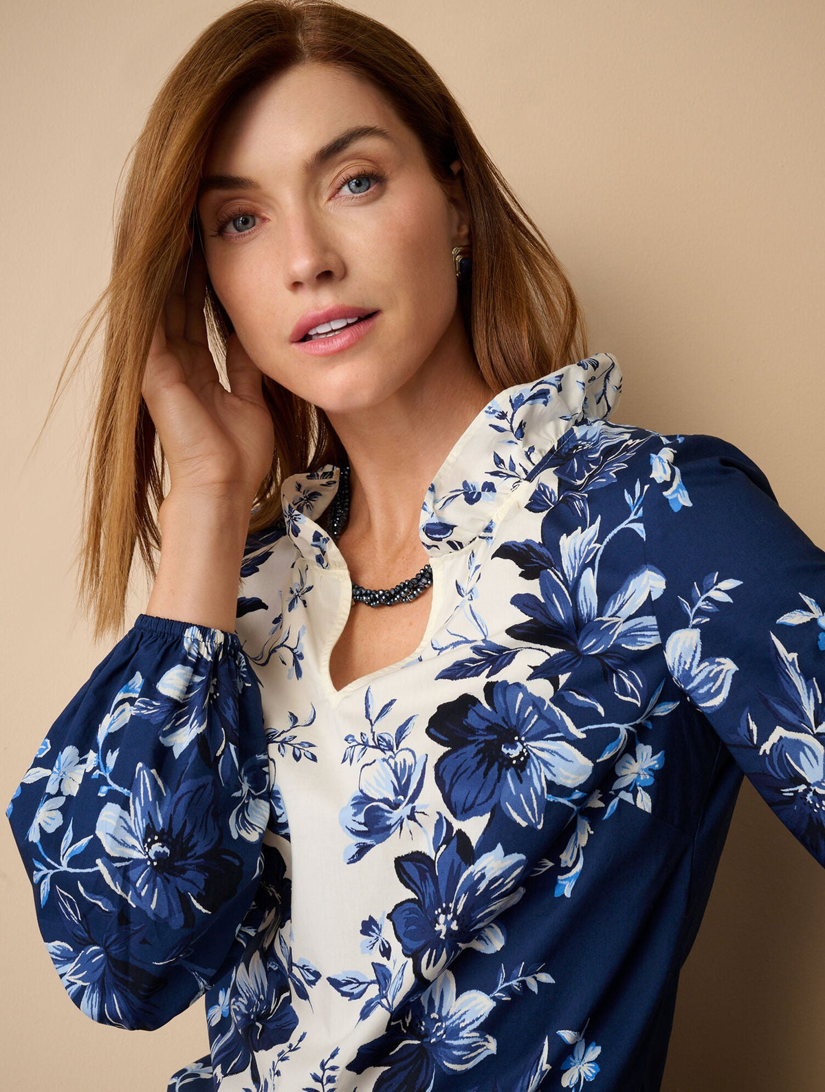 EXQUISITE BLOOMS POPLIN TOP | Talbots