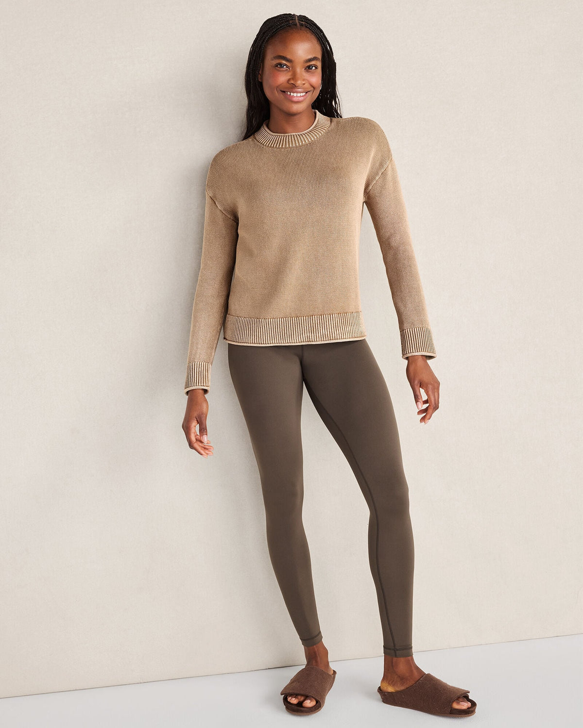 GARMENT-DYED ORGANIC COTTON ROLL NECK SWEATER | Talbots