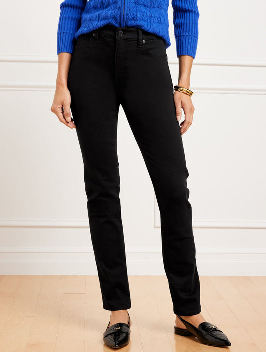 STRAIGHT-LEG JEANS - BLACK | Talbots