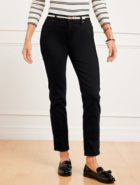 SLIM ANKLE JEANS - BLACK - CURVY FIT | Talbots