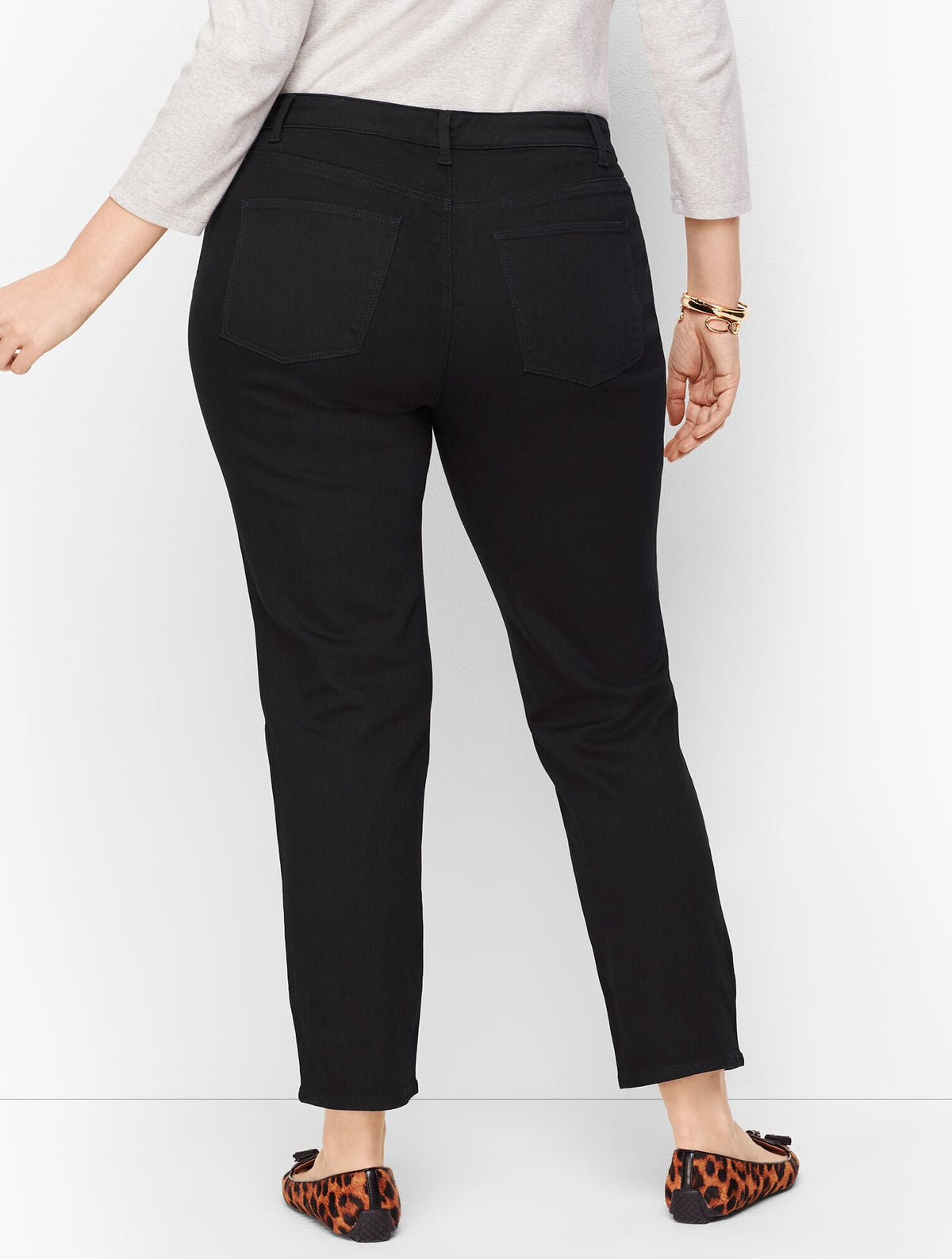 PLUS SIZE SLIM ANKLE JEANS - BLACK | Talbots