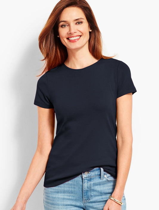 PIMA COTTON CREWNECK TEE | Talbots