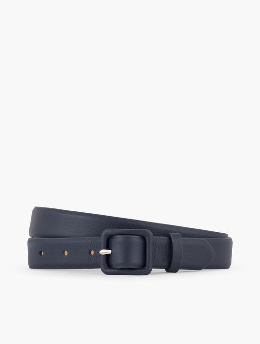 SOFT PEBBLE LEATHER COVERED BUCKLE BELT | Talbots