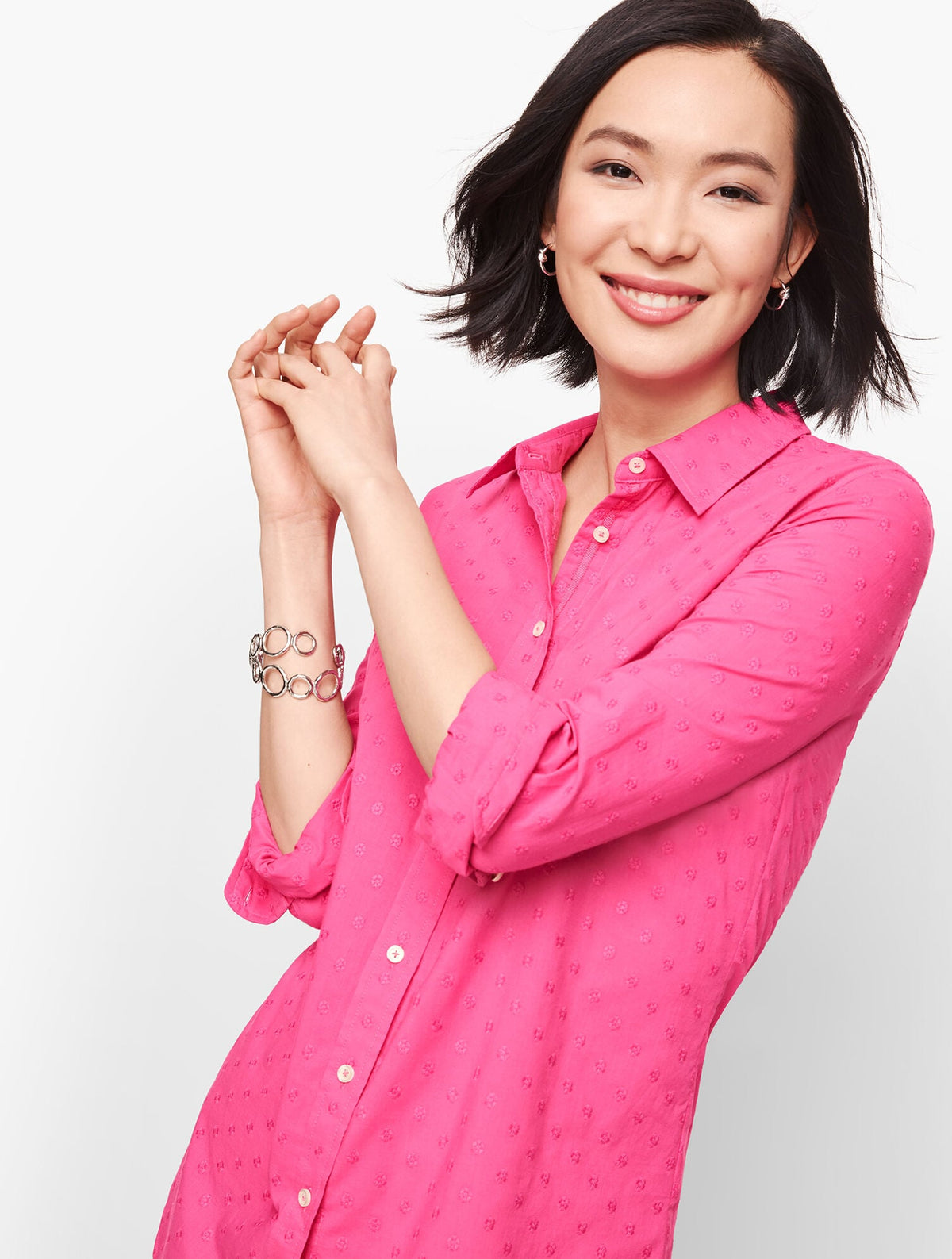 CLASSIC COTTON SHIRT - FLORAL DOT | Talbots
