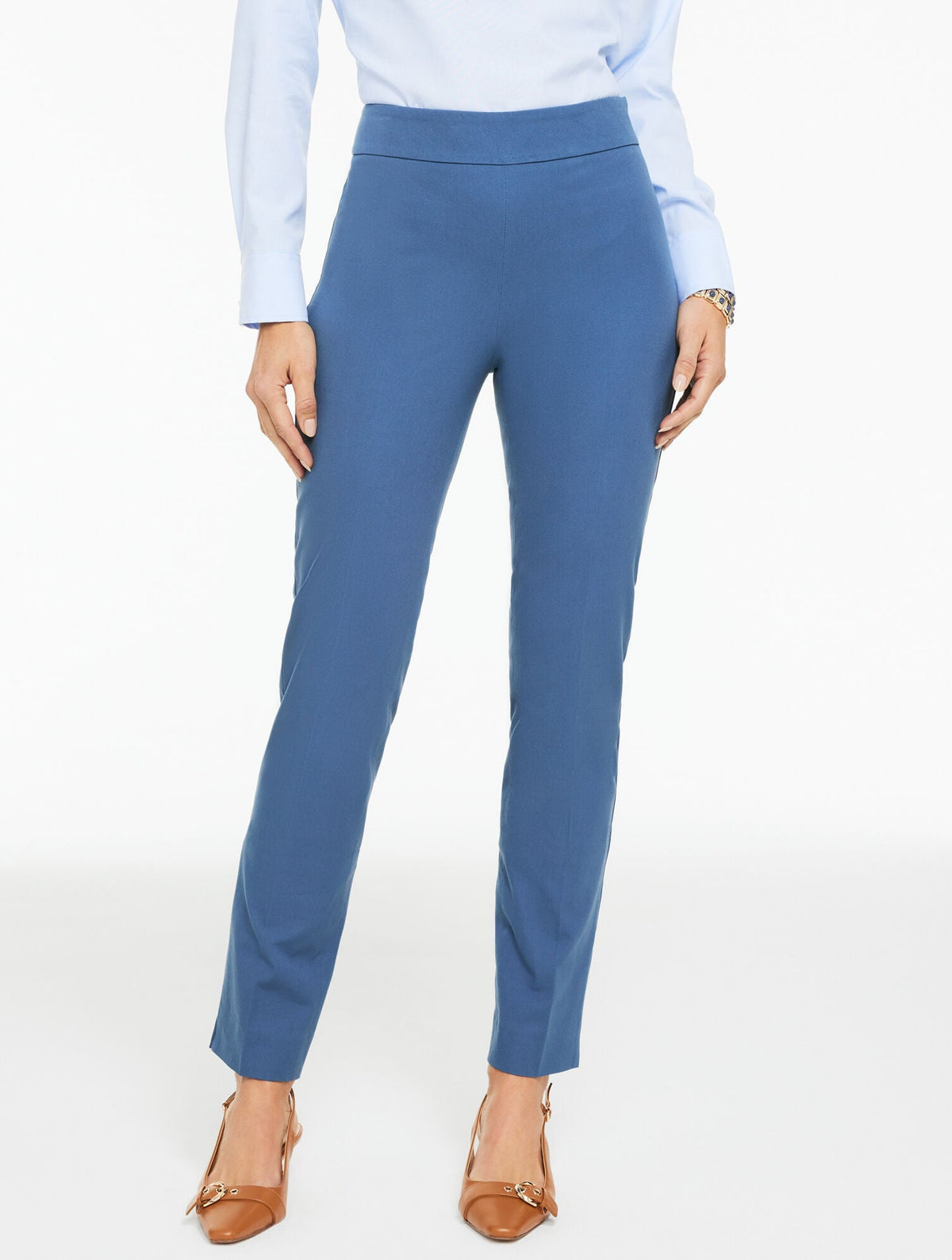 TALBOTS CHATHAM COTTON BI-STRETCH SLIM ANKLE PANTS - SOLID | Talbots