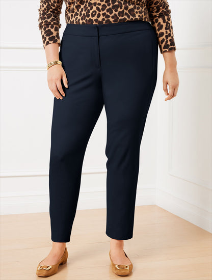 PLUS EXCLUSIVE TALBOTS CHATHAM COTTON BI-STRETCH SLIM ANKLE PANTS - SOLID - CURVY FIT | Talbots