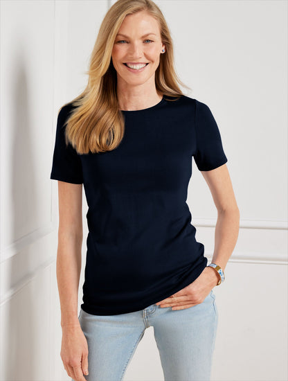 PIMA COTTON CREWNECK TEE | Talbots