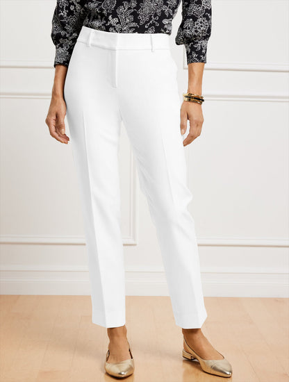 TALBOTS HAMPSHIRE LIGHTWEIGHT DOUBLE CLOTH STRAIGHT ANKLE PANTS - LINED | Talbots