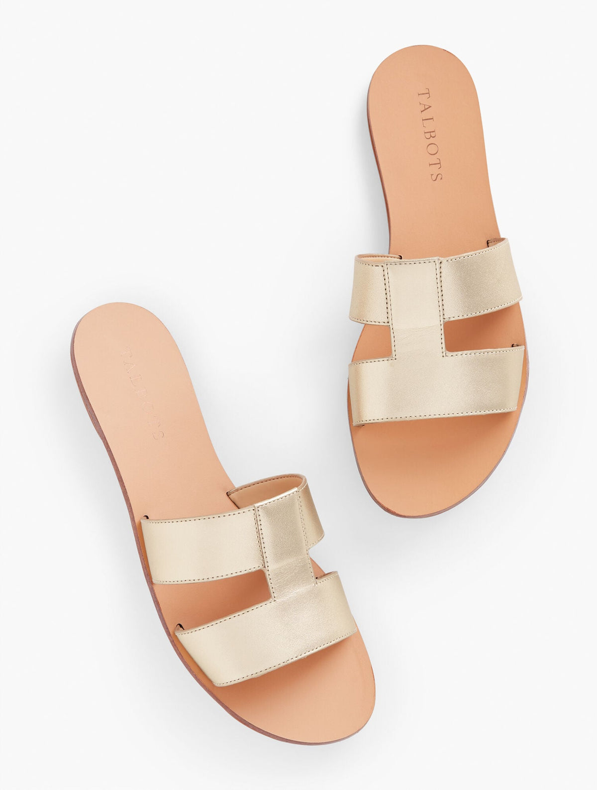 HANNAH METALLIC VACHETTA SLIDES | Talbots