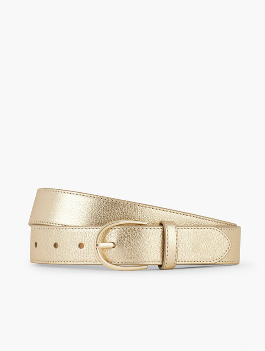 METALLIC LEATHER BELT | Talbots